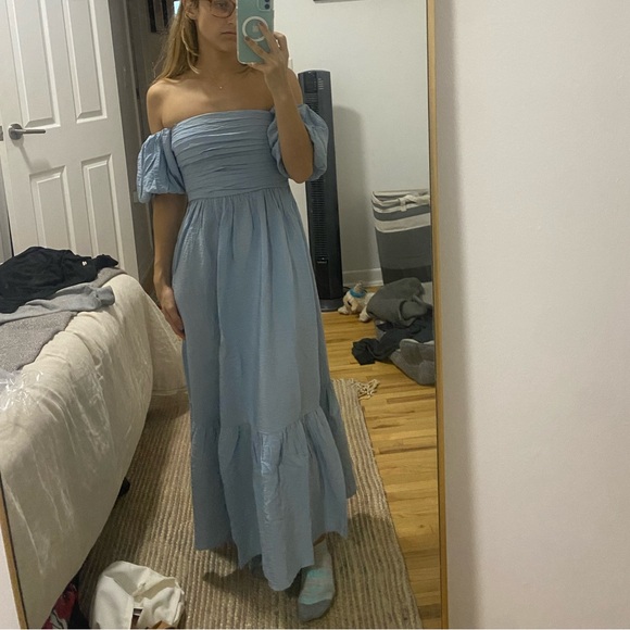 Abercrombie Blue Grey Chiffon Dress - Picture 4 of 4